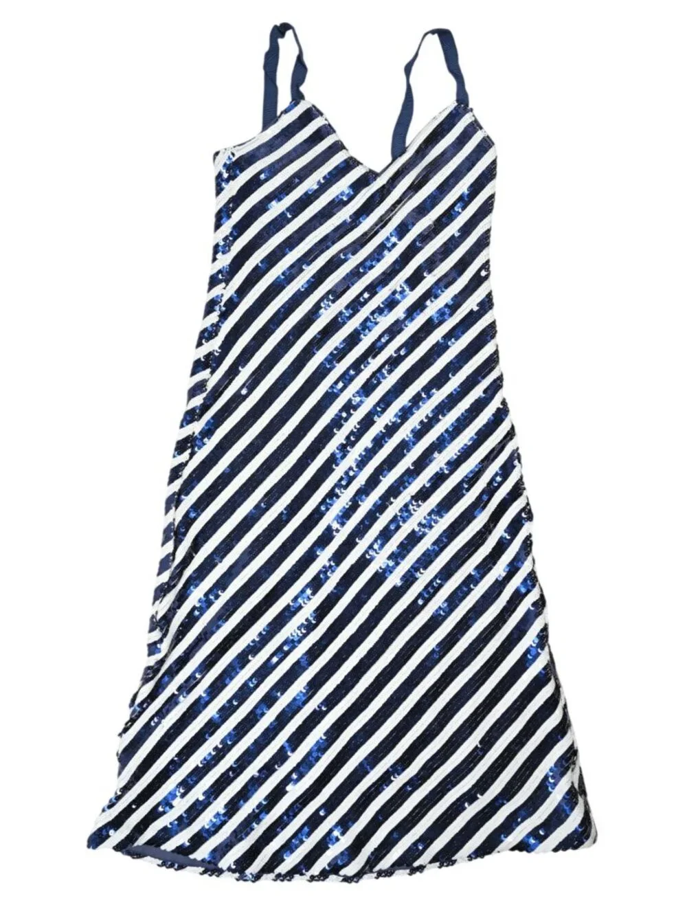 J.Crew Collection Gwyneth V-Neck Slip Dress BR494 in Sequin Stripe
